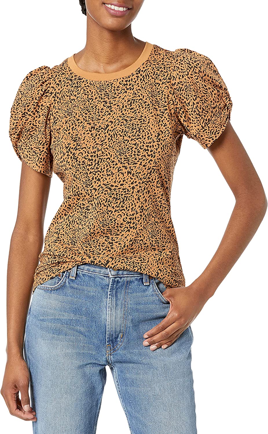 230816040709201_1 Essentials Women's Classic-Fit Twist Sleeve Crewneck T-Shirt - Image 1